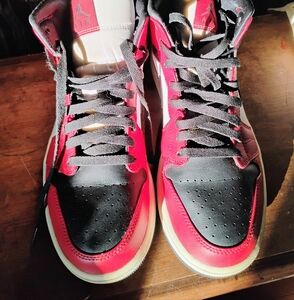 Air Jordan Red and Black High-Top Sneakers